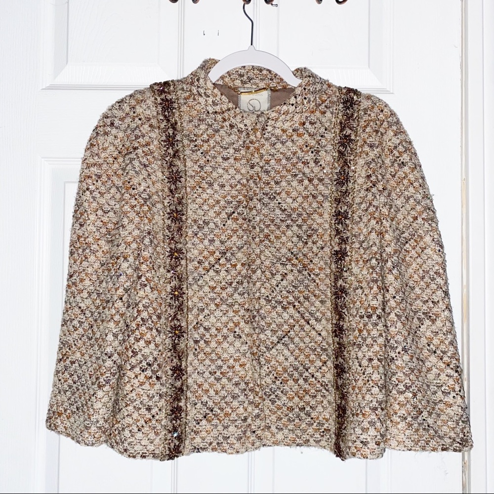 St.John Couture Embellished Beaded Trim Blazer